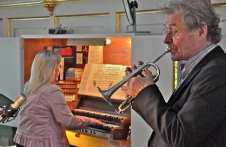 Claes Strömblad var trumpetsolist vid konserten.